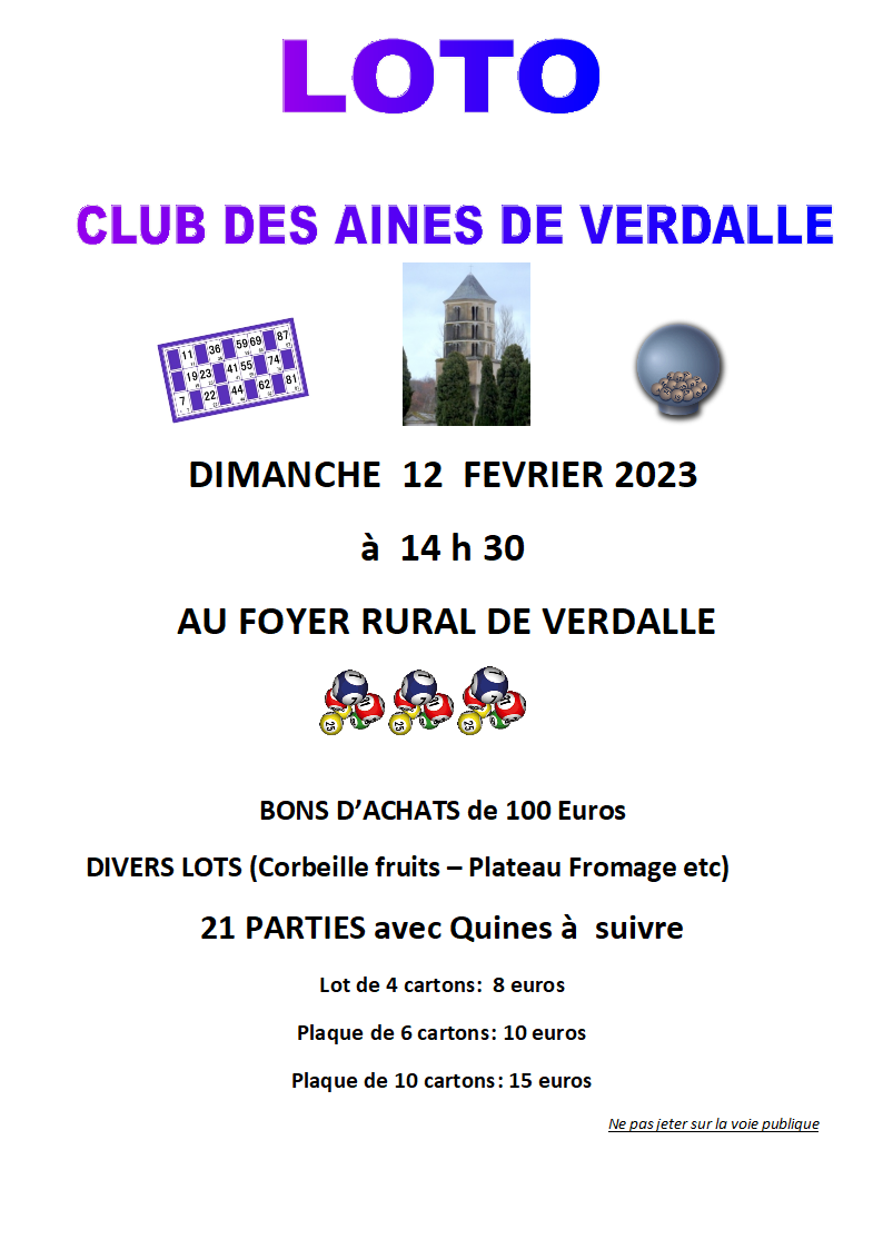 affiche loto club des ainés