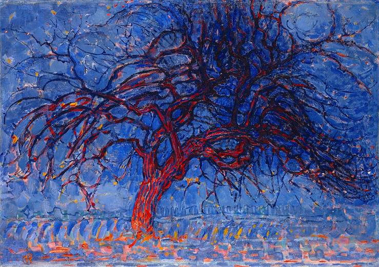 "l'arbre rouge" du peintre néerlandais Piet Mondrian