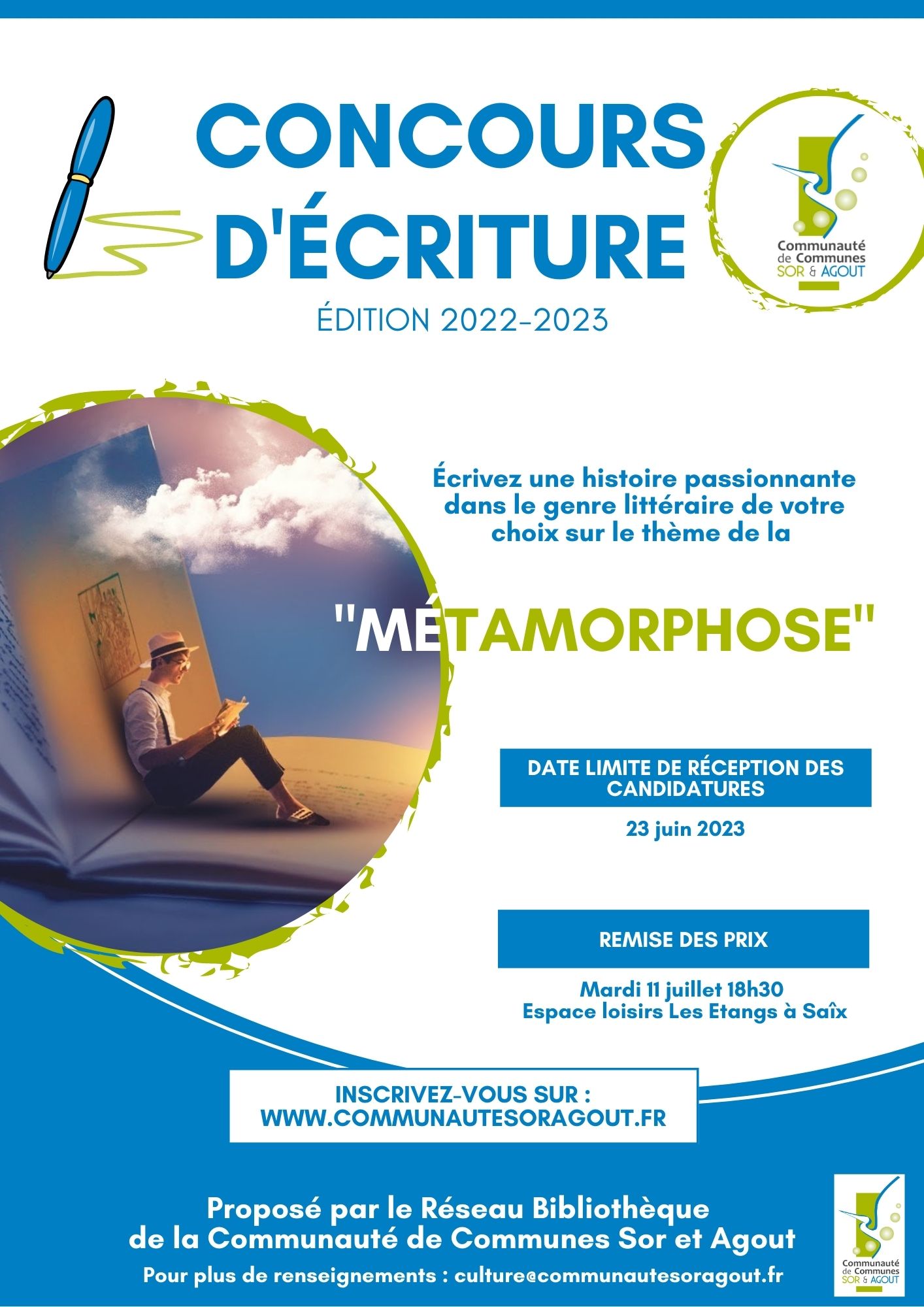 affiche concours d'écriture
