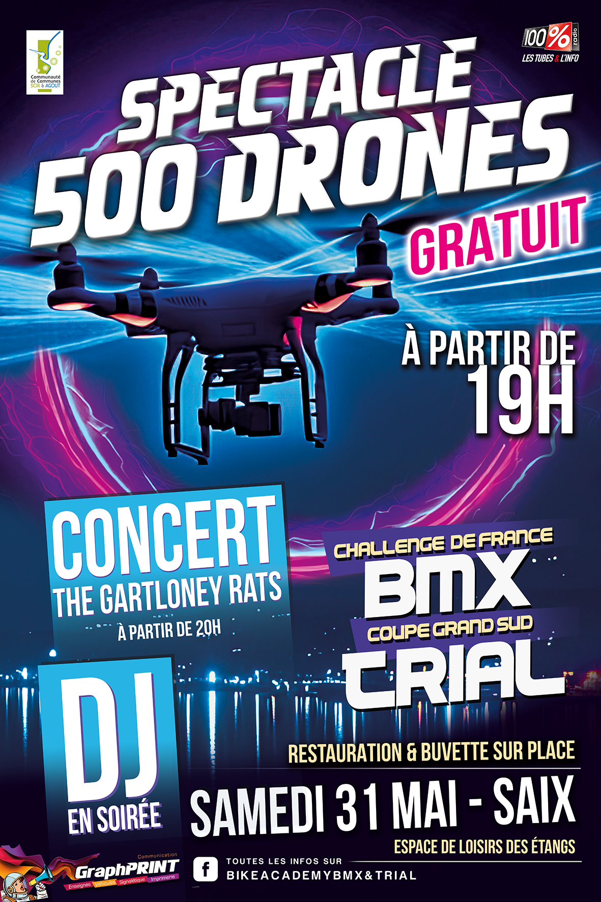 affiche spectacle drones