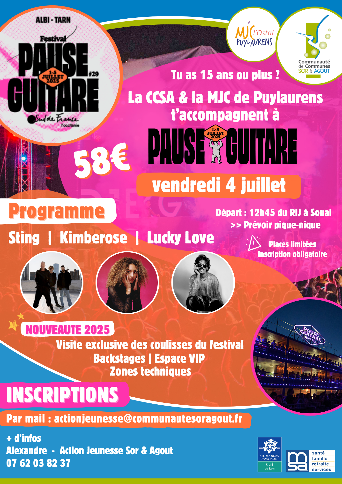 affiche pause guitare pour les jeunes
