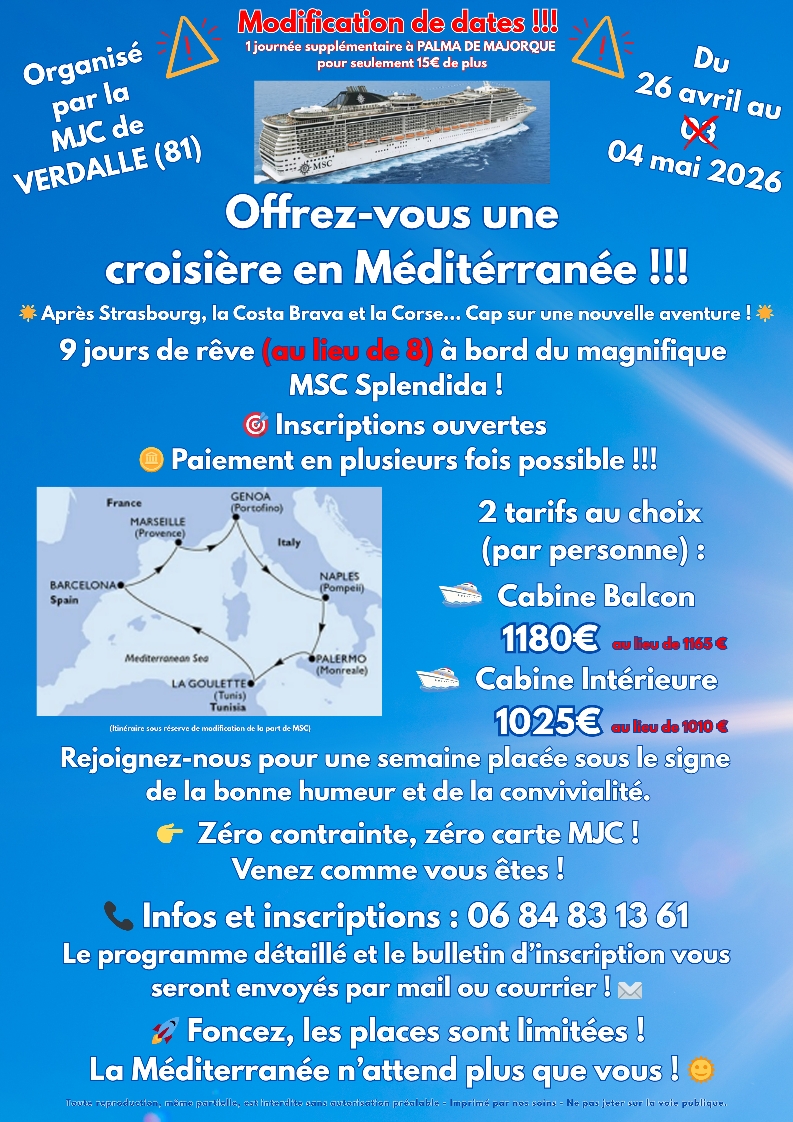 affiche croisière MJC