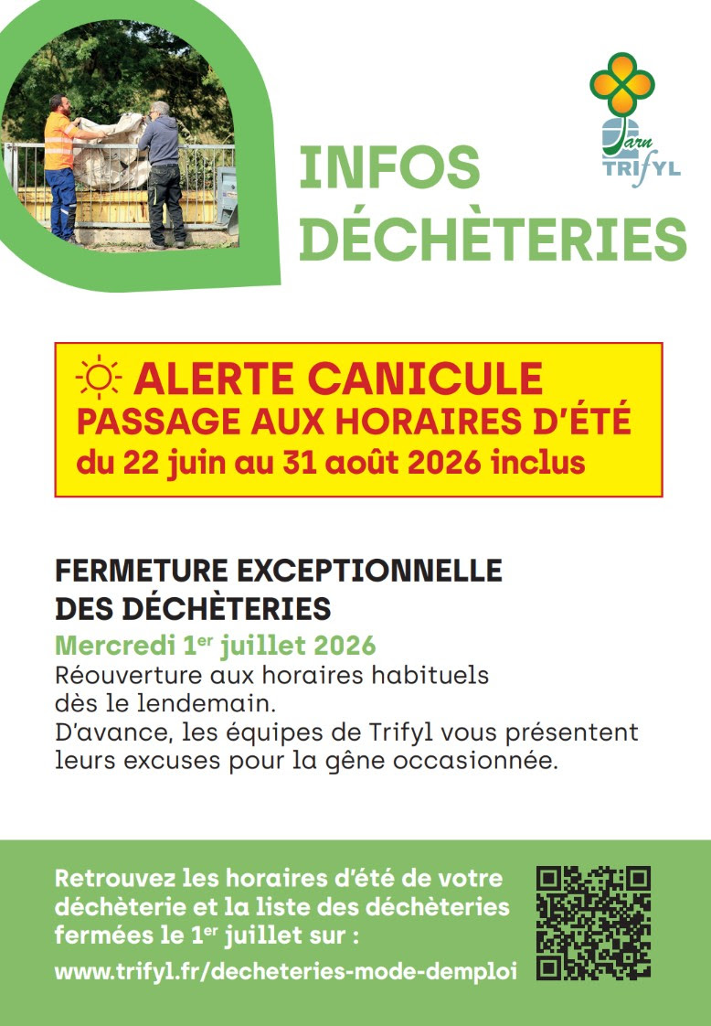 image montrant des agents de la déchèterie et le passage en heures d'été