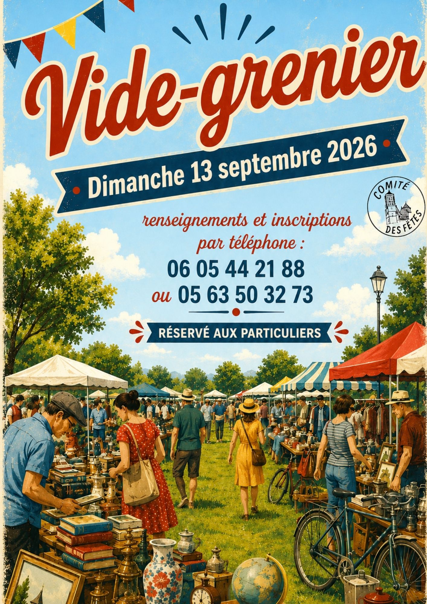 affiche vide grenier Verdalle 13 septembre