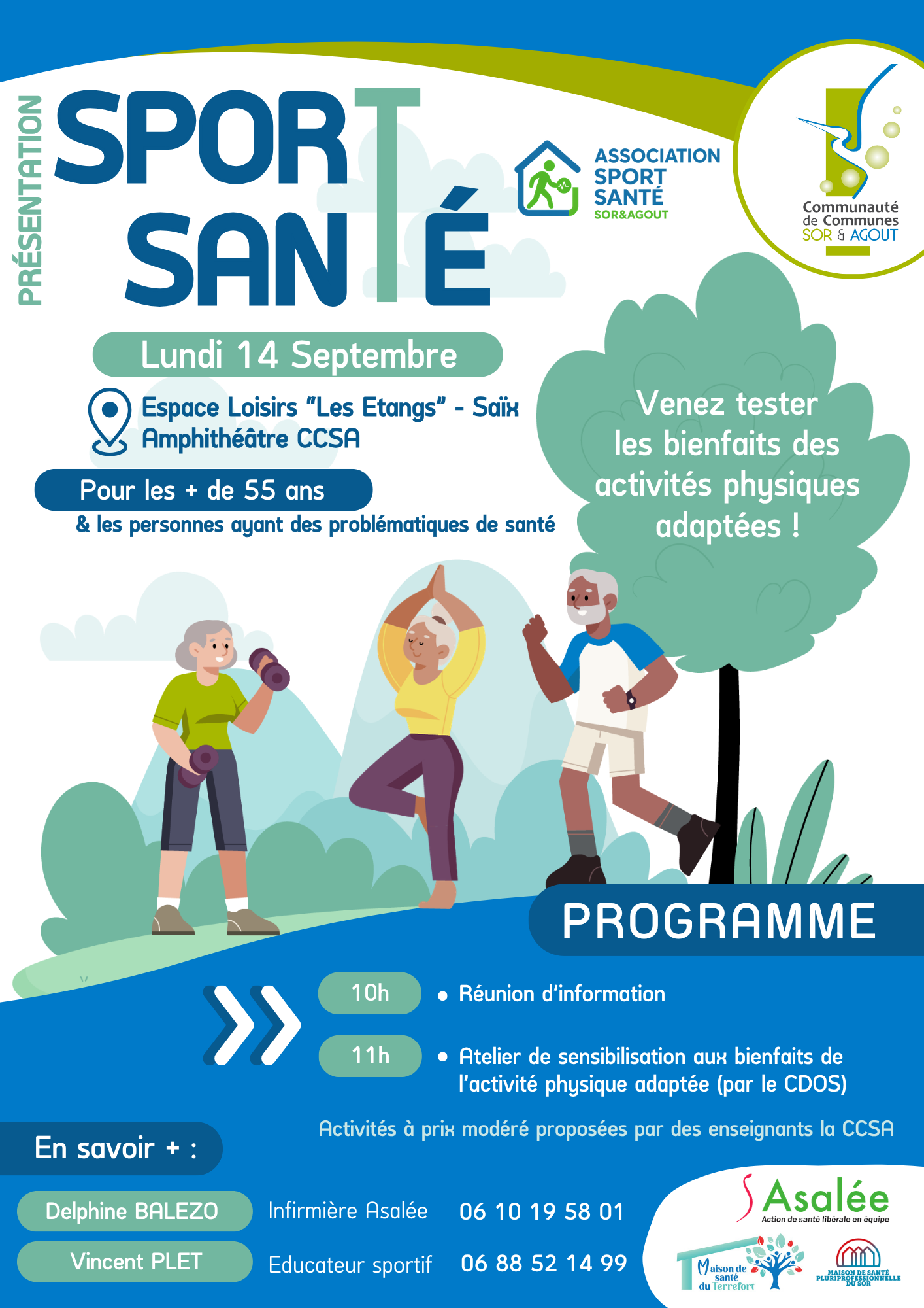 affiche et coordonnées sport santé