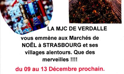 affiche voyage Noêl à Strasbourg avec la MJC