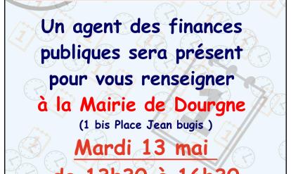 Affiche permanence impôts Dourgne