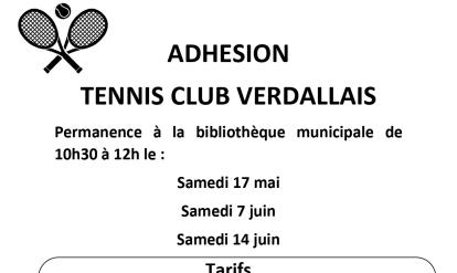 affiche adhésion tennis club verdallais