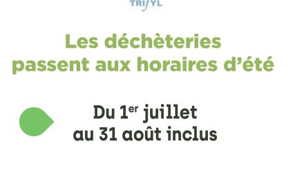 affiche horaires d'été pour les déchèteries