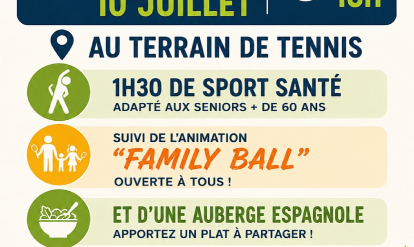 Affiche tennis santé le 10 juillet à 18h