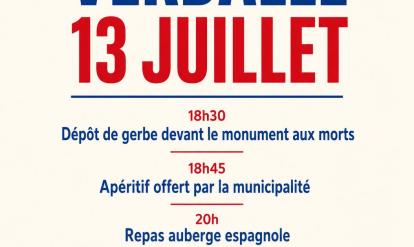 affiche du programme des festivités du 14 juillet 