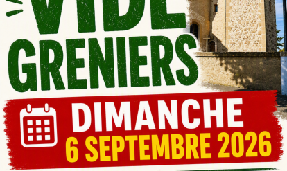 affiche du vide grenier de Saint Affrique Les Montagnes